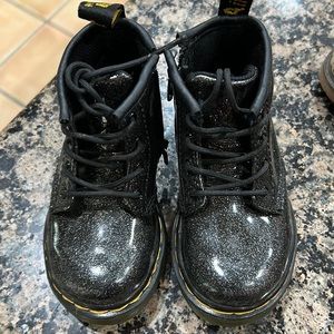 Baby Dr Martens black with sparkles
